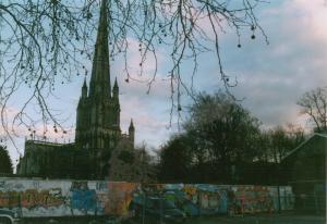 St Mary Redcliffe with graffiti